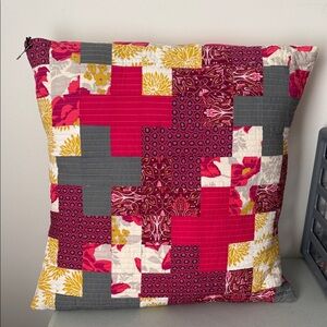 Patchwork Decorative Pillow - Multicolor 18”x 18” Handmade